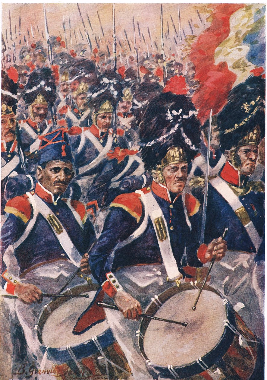 تقدم الفرنسيين في Barrosa ، توضيح من "المعارك البريطانية في البر والبحر" ، نشره Cassell ، لندن ، c.1910 بواسطة جوردون فريدريك براون