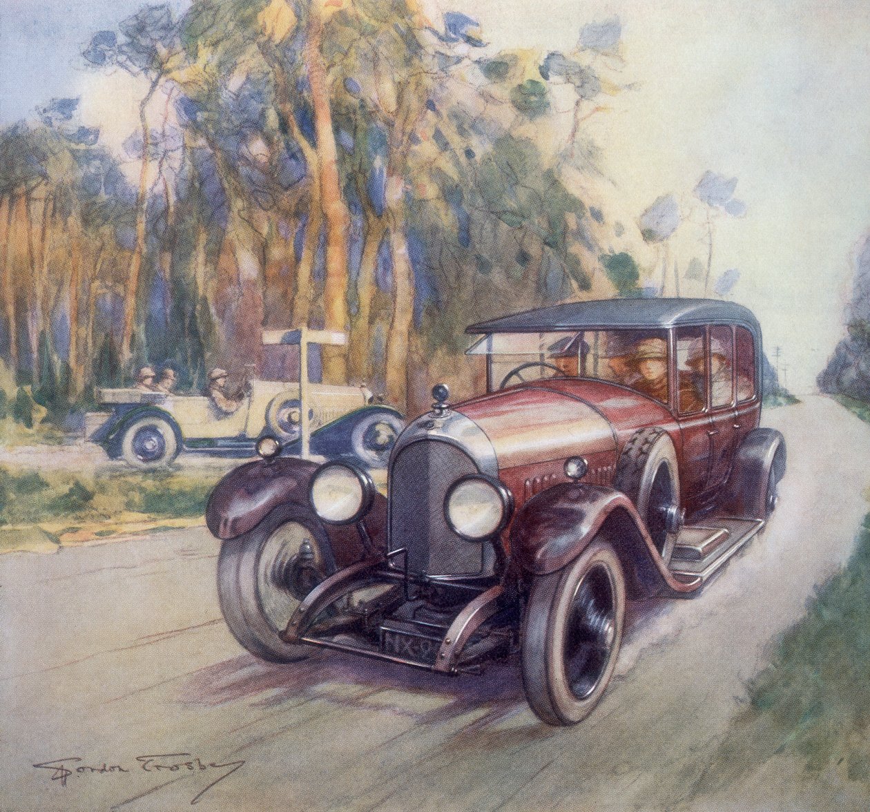 إعلان ملصق سيارات بنتلي ، 1927 بواسطة جوردون كروسبي