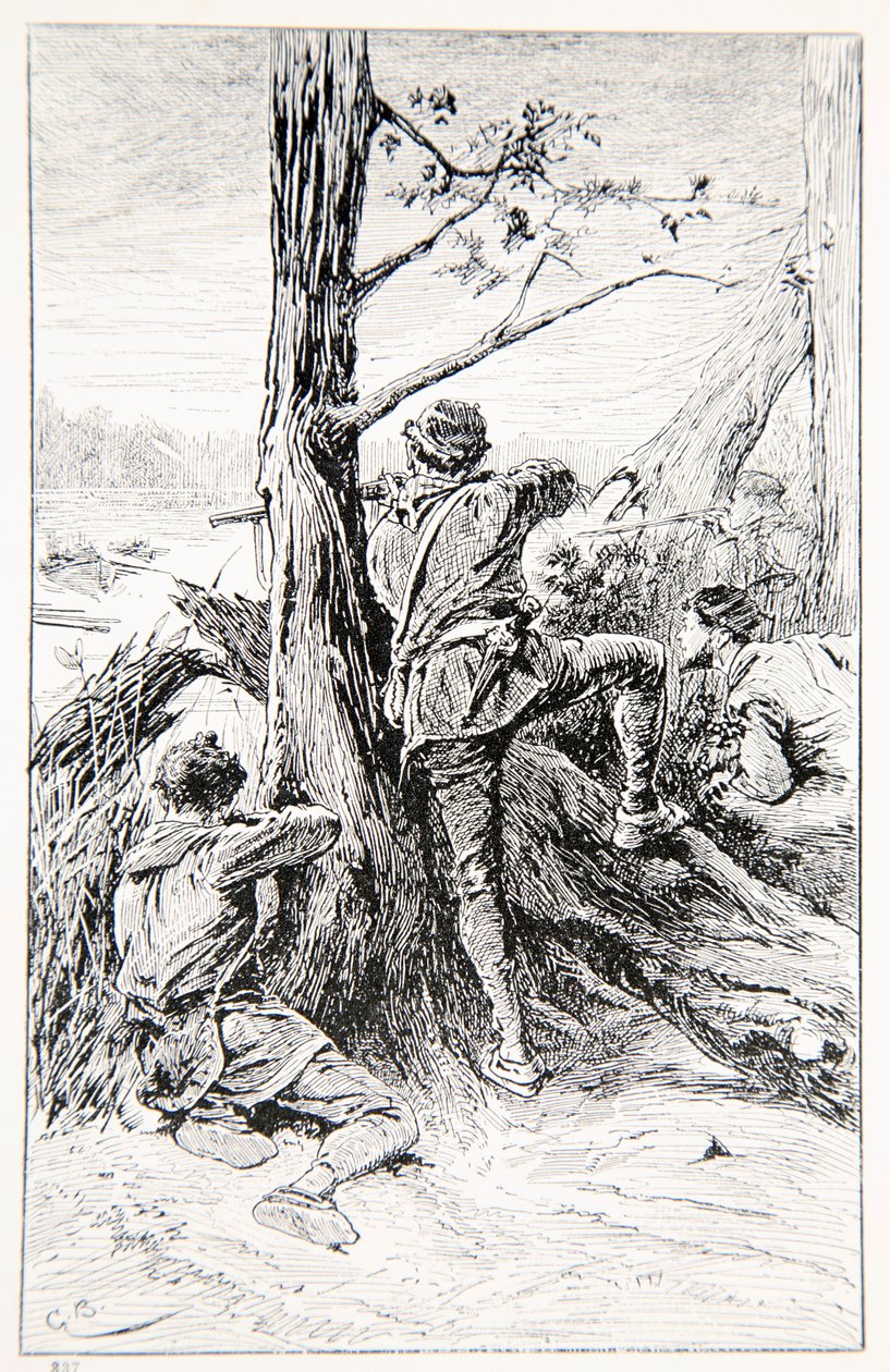 رسم توضيحي من "مع Wolfe في كندا ، أو The Winning of a القارة" بقلم GA Henty ، الحانة. Blackie and Son Ltd. ، 1887 بواسطة جوردون فريدريك براون