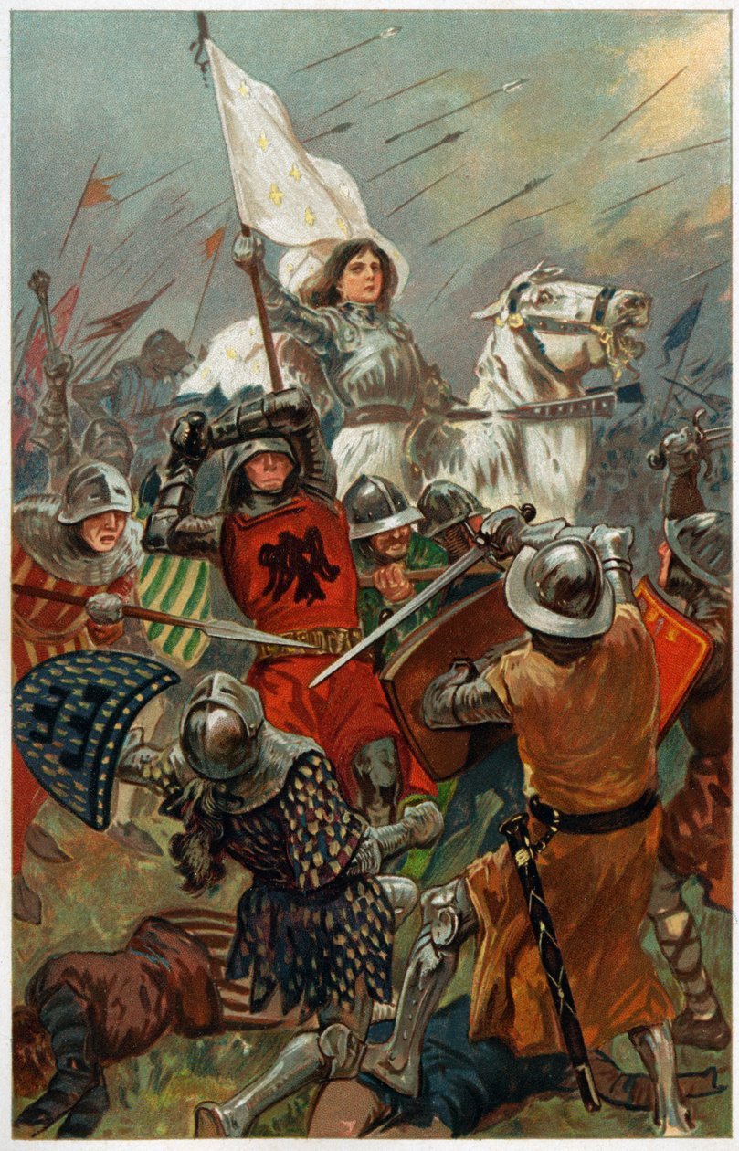"الخادمة ألهمت مواطنيها بإيمانها وشجاعتها" ، توضيح من "Heroes und Heroines of English History" بقلم أليس إس هوفمان بواسطة جوردون فريدريك براون
