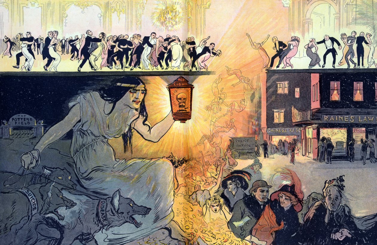 رقصة الموت، حانة. 1912 (طباعة حجرية ملونة) بواسطة جوردون روس