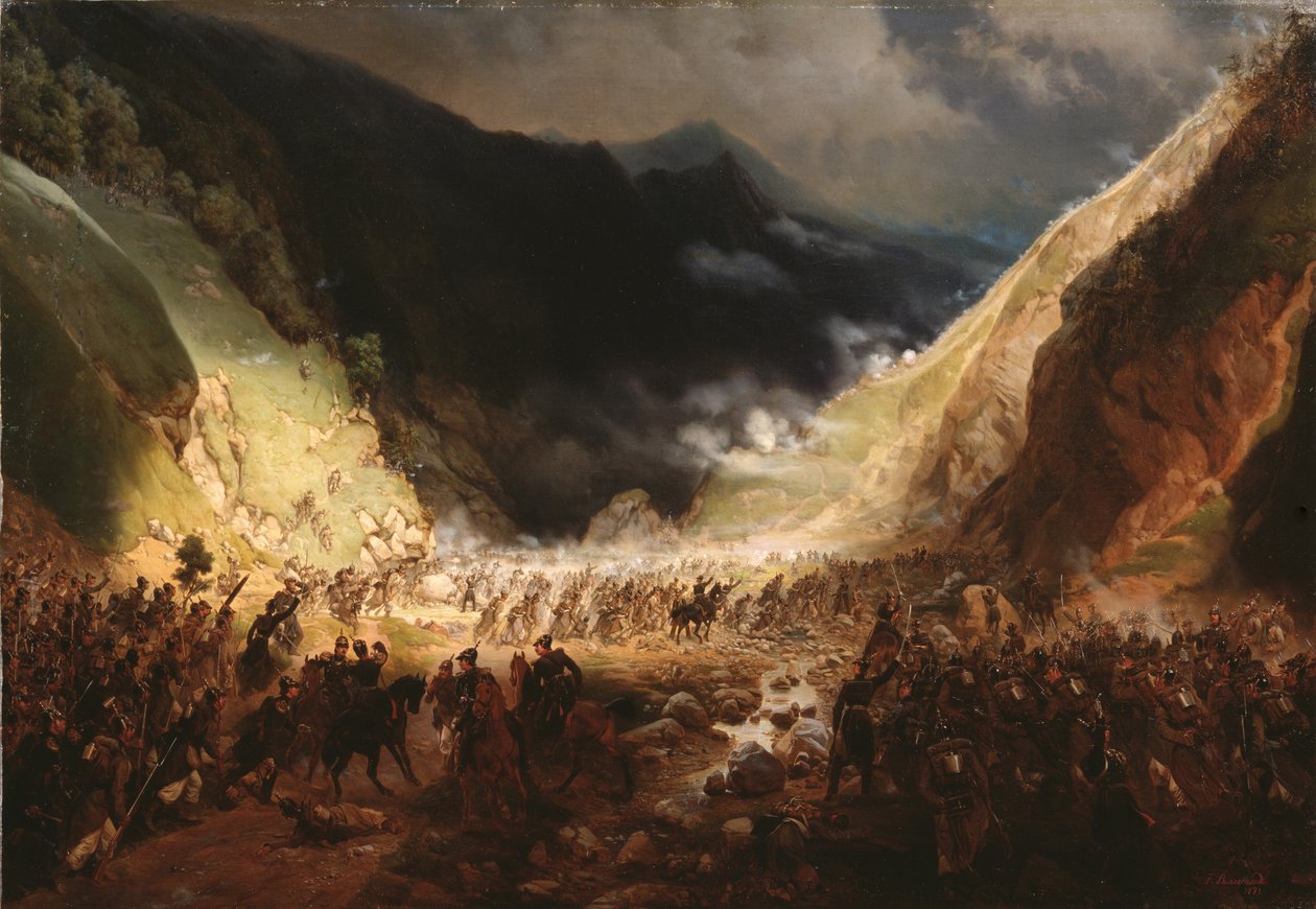 معركة ممر روثينتورم ، 1871 بواسطة جوتفريد ويليوالدي