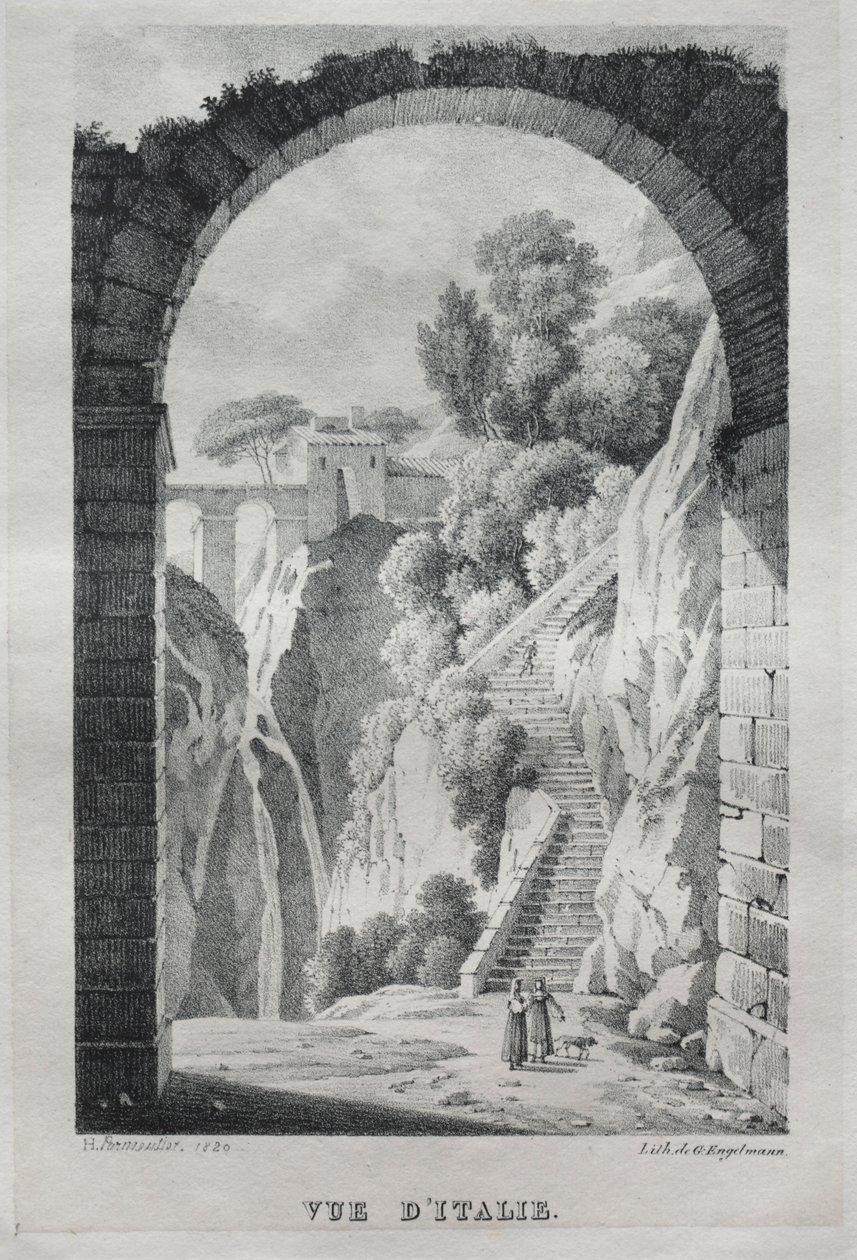 فيو ديتالي ، 1820. بواسطة Gottfried أو Godefroy Engelmann