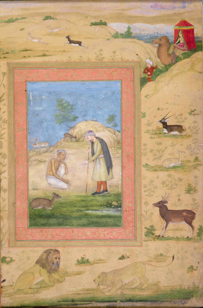 مجانون كنيلز قبل ليلى رسول ، من ألبوم شاه جهان بواسطة Govardhan attr. إلى Govardhan attr. ل