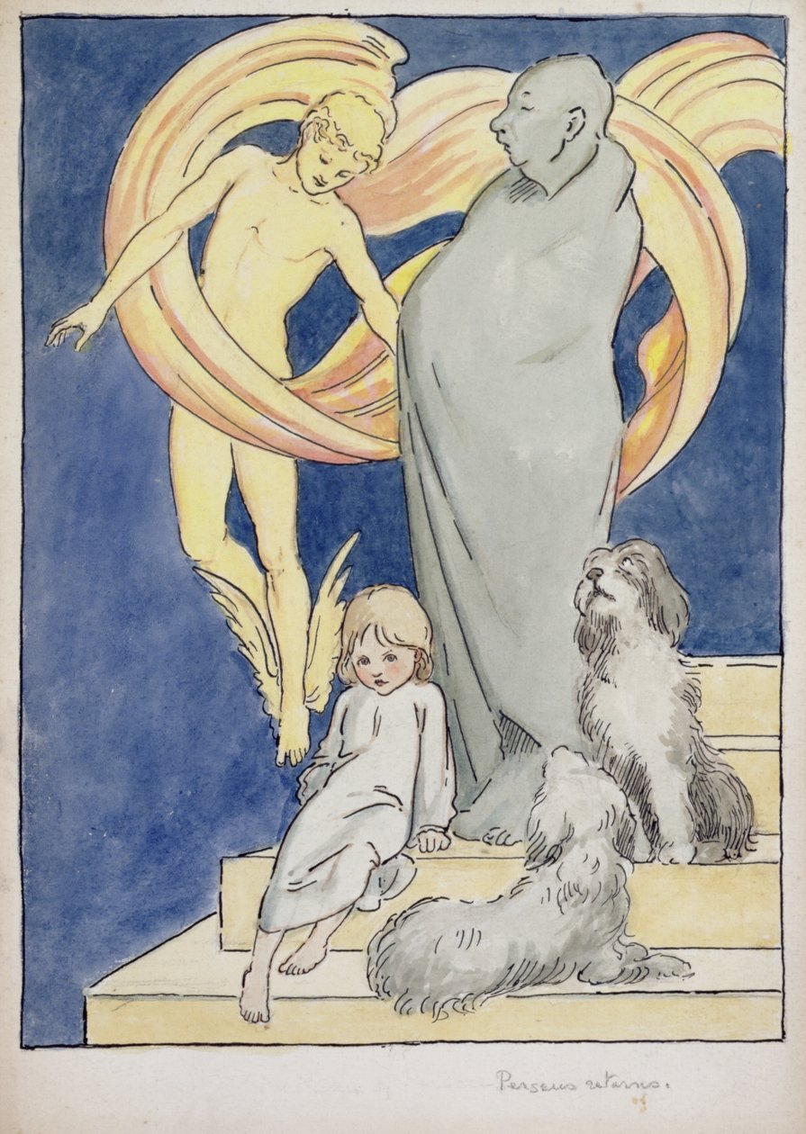 إرجاع Perseus ، c.1904-05 (ألوان مائية وقلم وحبر على ورق) بواسطة جراهام روبرتسون