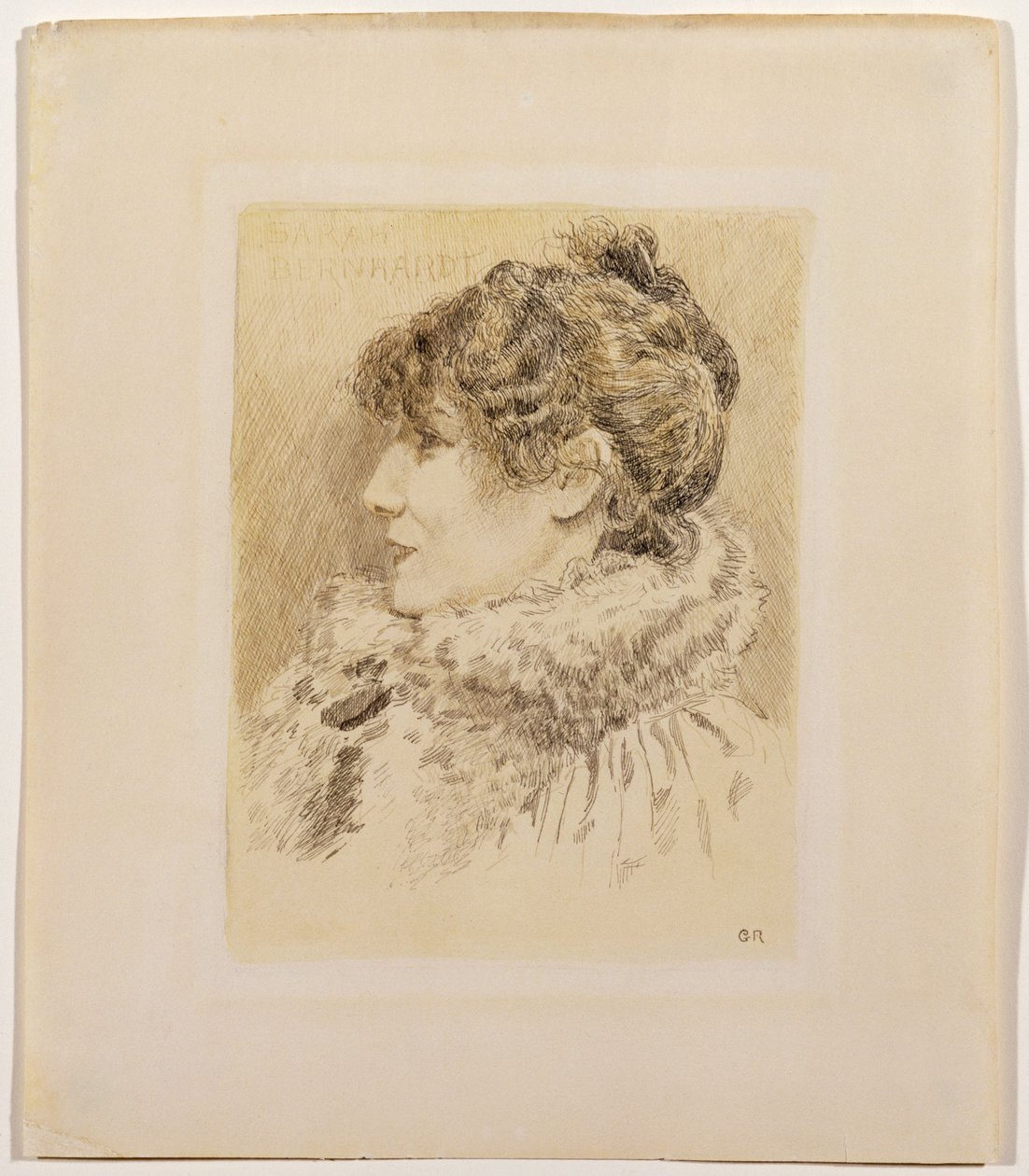 صورة لسارة برنهارد (1844-1923) (حبر وغسل على ورق) بواسطة جراهام روبرتسون