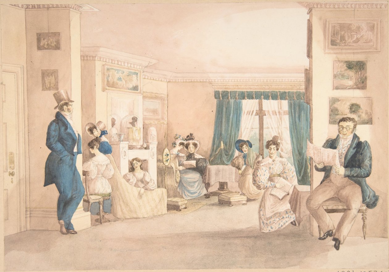 داخلي في هاتون ، وارويكشاير ، 1820-30. بواسطة حفيدات د. صموئيل بار.