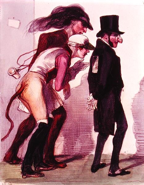 مشهد من كرنفال باريس ، حوالي 1840 (ليثو ملون) بواسطة جراندفيل
