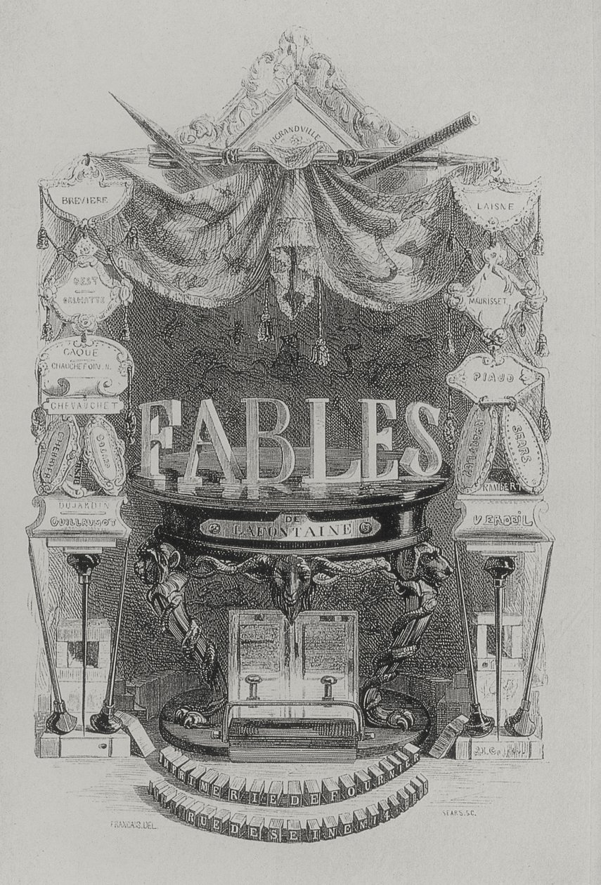 Fables de las Fountaine عنوان الصفحة بواسطة جراندفيل