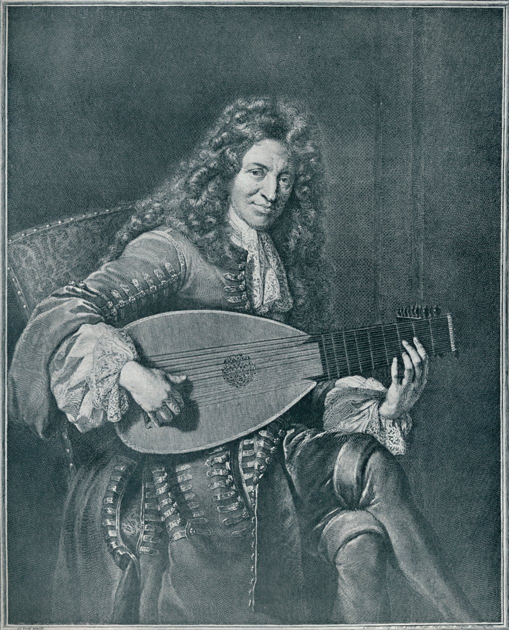 تشارلز موتون ، c1626-1710. العازف الفرنسي والملحن العود ، 1909 بواسطة جيرارد إديلنك
