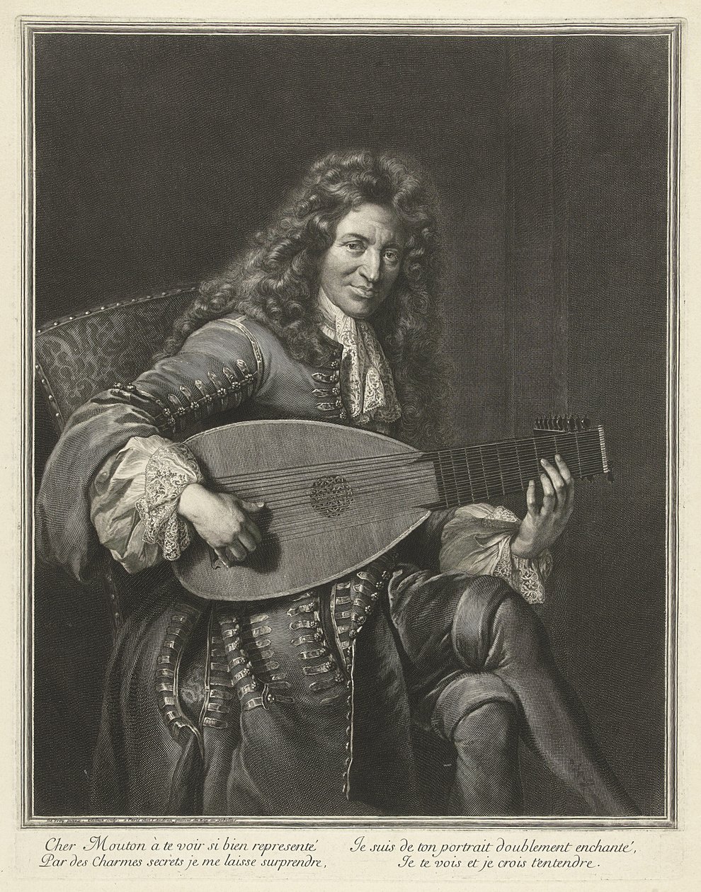 صورة لوتيست والملحن تشارلز موتون ج. 1626-1710 ، كاليفورنيا. 1695 بواسطة جيرارد إديلنك