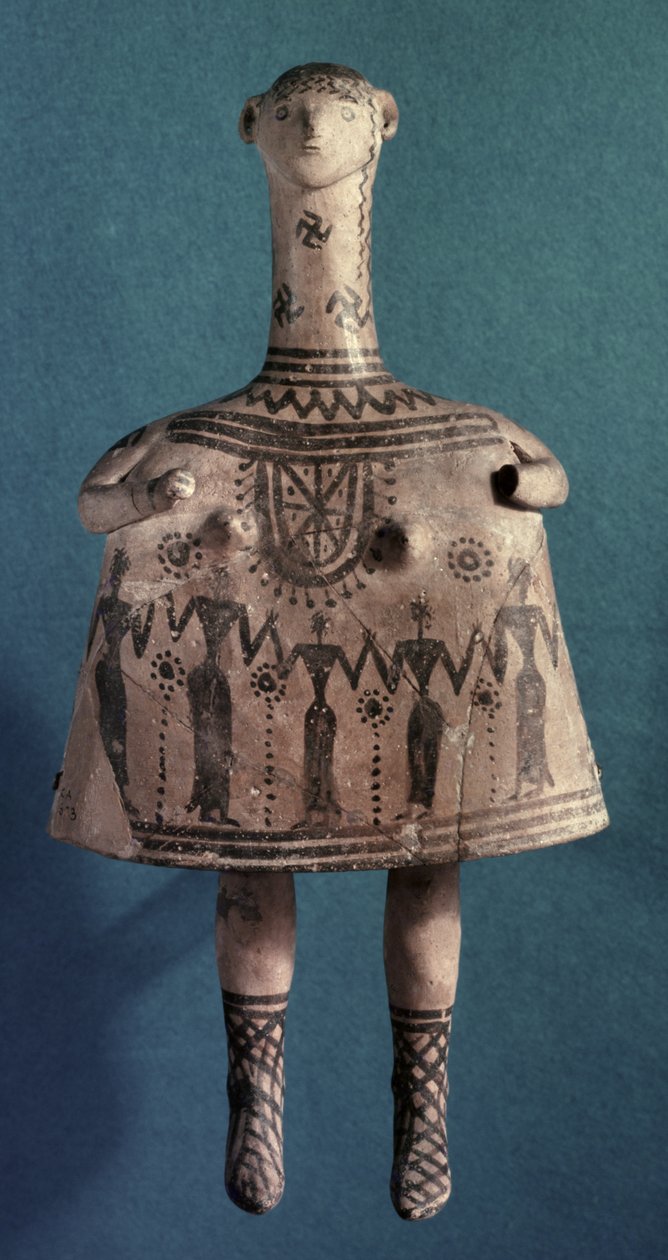 بيل المعبود ، من طيبة ، Boeotia ، c.700 قبل الميلاد (حجر مطلي) بواسطة اليونانية