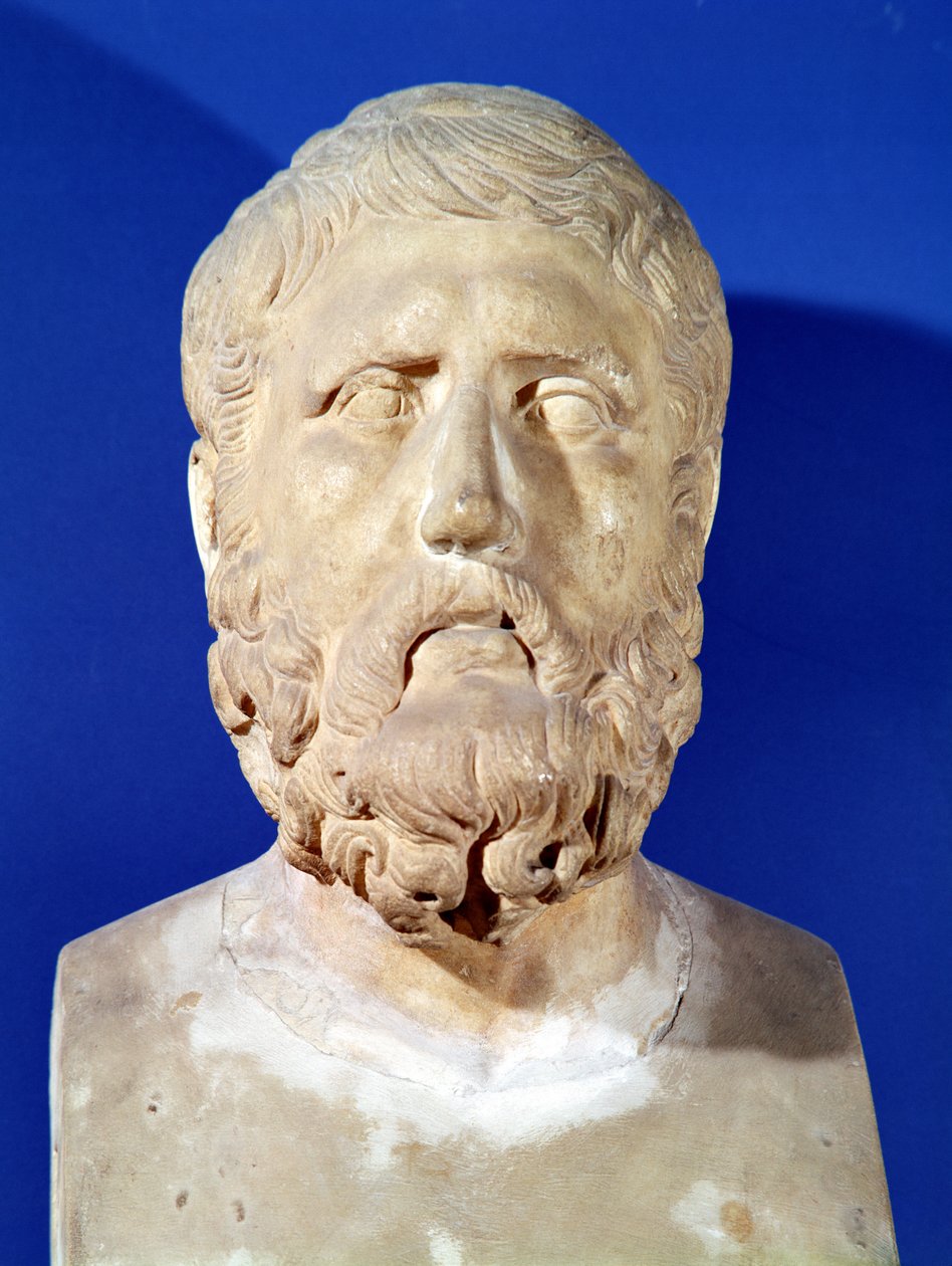 تمثال نصفي لزينو من Citium (c.335-c.264 قبل الميلاد) بواسطة اليونانية