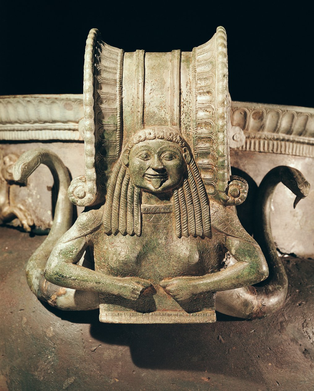 كراتر ، تفاصيل المقبض ، من Necropolis Trebeniste ، بحيرة أوهريد ، مقدونيا البرونزية التفاصيل 243734 بواسطة اليونانية