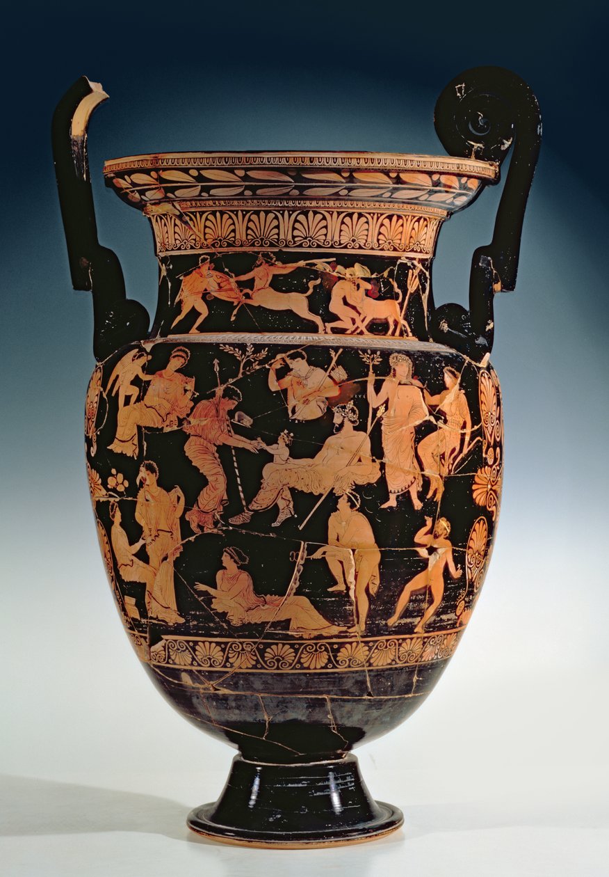 ولادة ديونيسوس ، krater redo-apulian ، أواخر القرن الخامس قبل الميلاد - أوائل القرن الرابع قبل الميلاد (السيراميك) بواسطة اليونانية