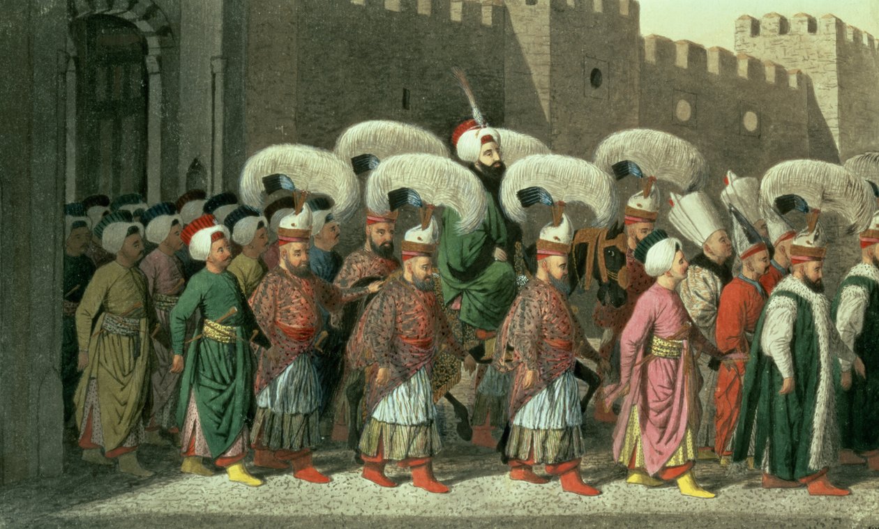 السلطان محمود الثاني في الموكب ، 1809 بواسطة المدرسة اليونانية
