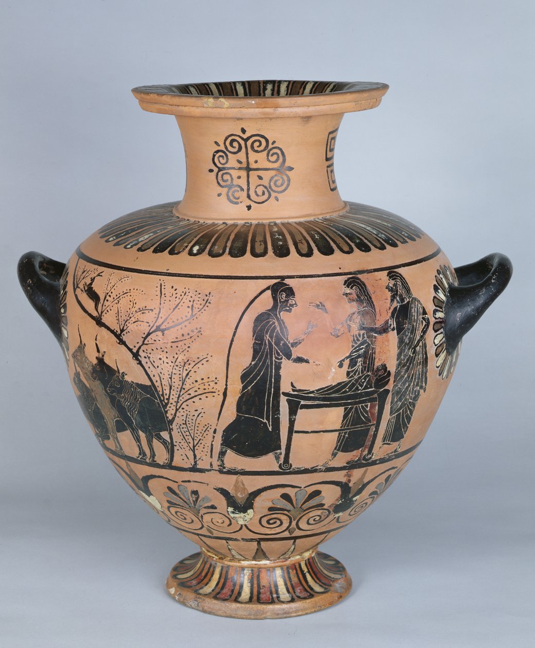 Hydria القديم الأيوني Hydria يصور هيرميس يتظاهر بالنوم ، من Cerveteri ، c.530 قبل الميلاد (الفخار) بواسطة اليونانية