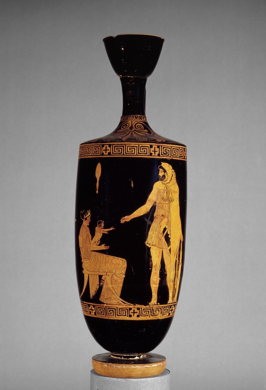 العلية lekythos الشكل الأحمر العلية التي تصور Herakles (الفخار) بواسطة اليونانية