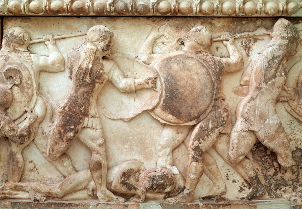 Gigantomachy (معركة بين الآلهة والعمالقة) (نقش ، إفريز ، 525 قبل الميلاد) بواسطة اليونانية