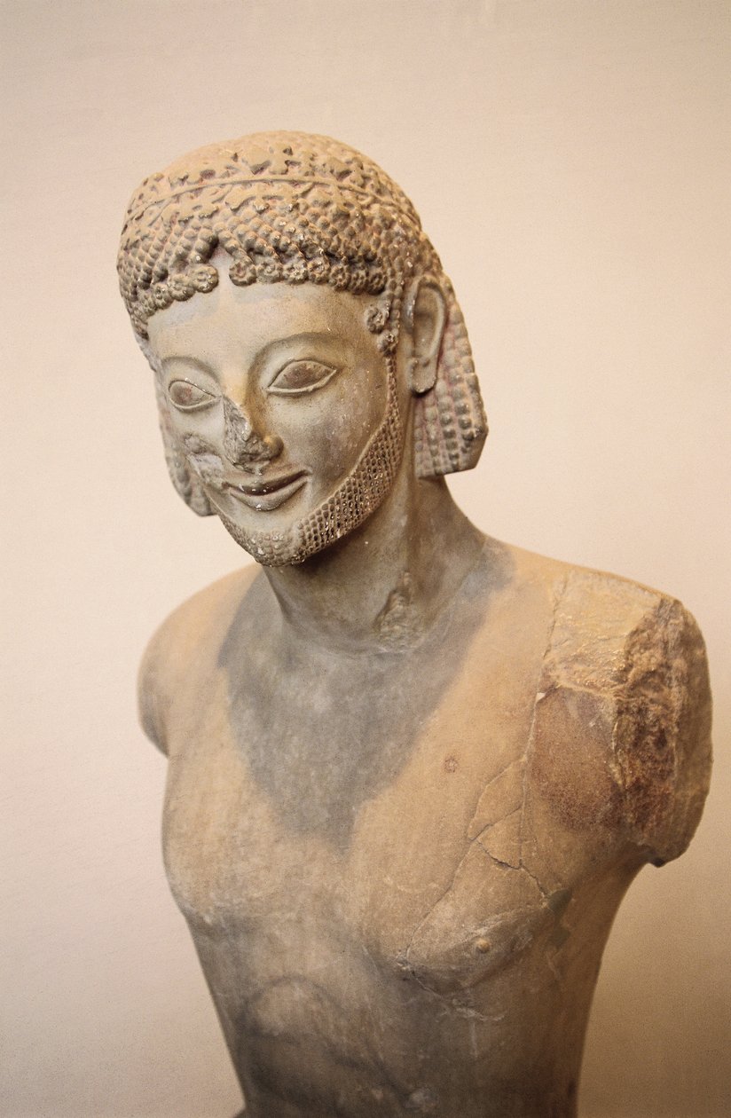 Rampin rider, equestrian statue in marble, ca 550 BC, Greek civilisation, 6th century BC Detail بواسطة اليونانية