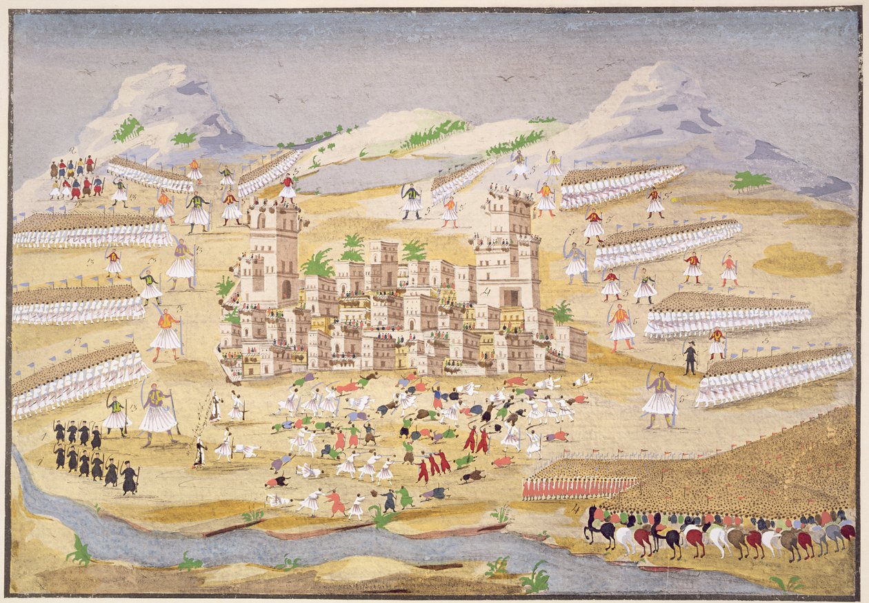 معارك حول طيبة ، اللوحة 22 من التاريخ التصويري لحرب الاستقلال اليونانية للجنرال ماكريجانيس بواسطة المدرسة اليونانية
