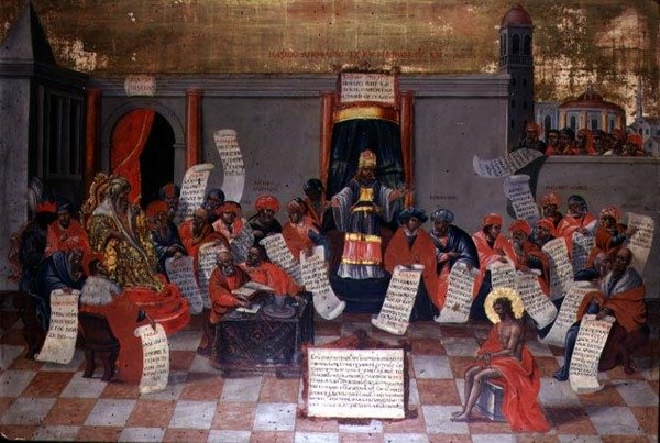 المسيح يكرز للأطباء بواسطة المدرسة اليونانية