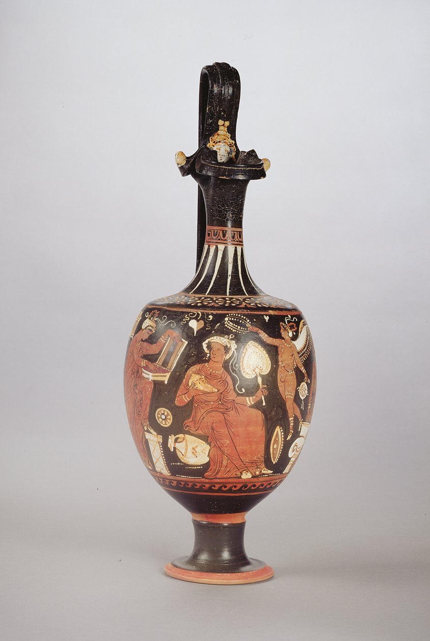 الشكل الأحمر والأبيض Oinochoe ، c.310 قبل الميلاد (السيراميك) بواسطة المدرسة اليونانية