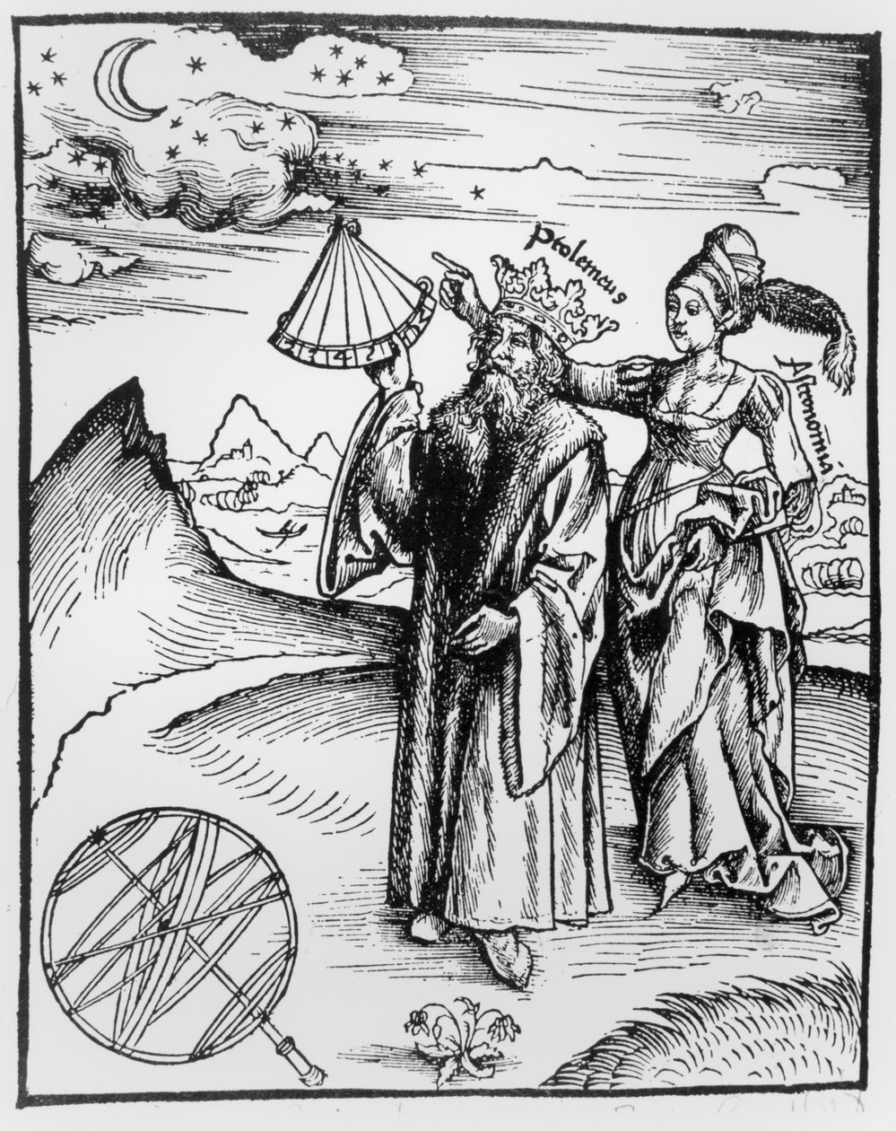 Allegory of Astronomy ، من نسخة من "Margarita Philosophica" بقلم غريغور ريش ، نُشرت في بازل ، 1508 بواسطة جريجور ريش
