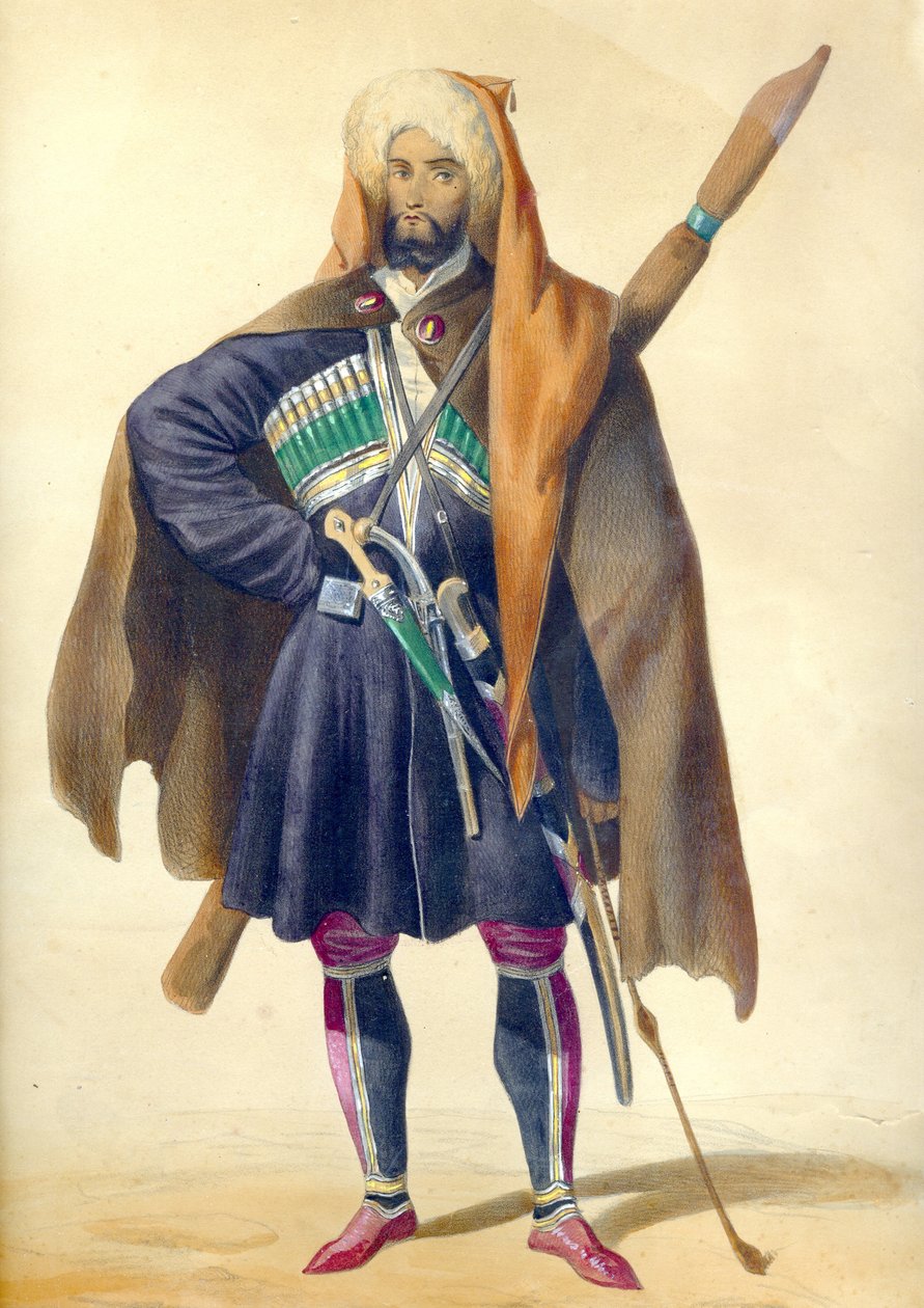 شركسي من: مشاهد ومناظر طبيعية ويموت وأزياء القوقاز ، 1840 بواسطة غريغوري جريجوريفيتش جاجارين