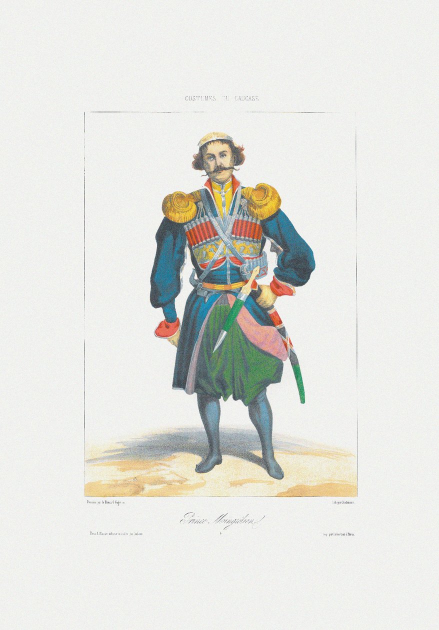 أمير مجريليا من: مشاهد ومناظر طبيعية ويموت وأزياء القوقاز ، 1840 بواسطة غريغوري جريجوريفيتش جاجارين
