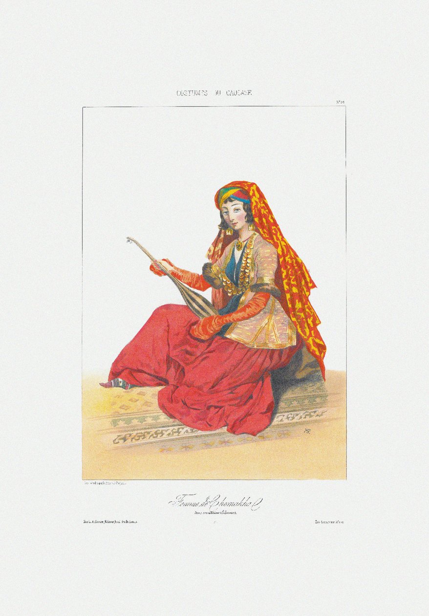 امرأة من الشماخي من: مناظر طبيعية ، يموت ، وأزياء القوقاز ، 1840 بواسطة غريغوري جريجوريفيتش جاجارين