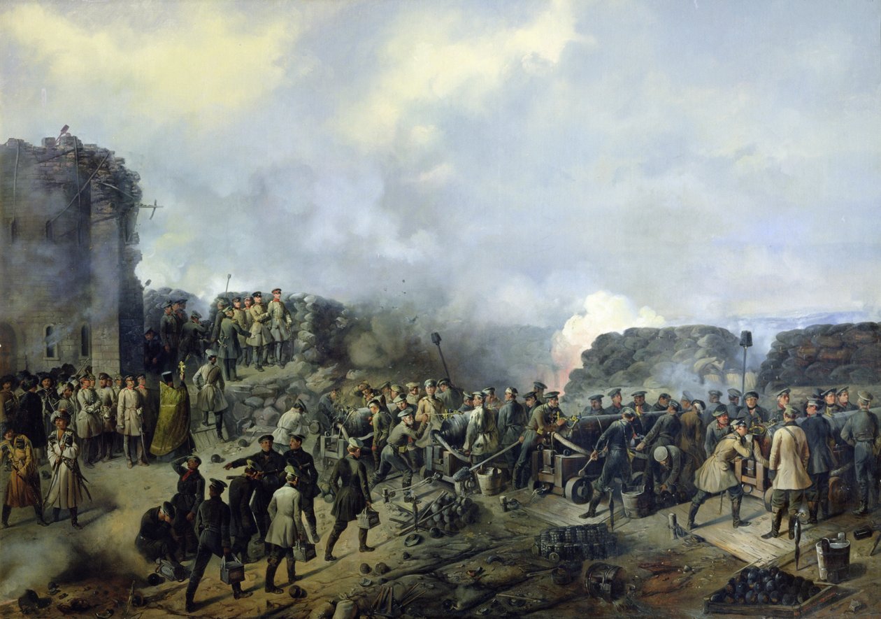 المعركة الفرنسية الروسية في مالاخوف كورغان في عام 1855 ، 1856 بواسطة غريغوري شوكاييف