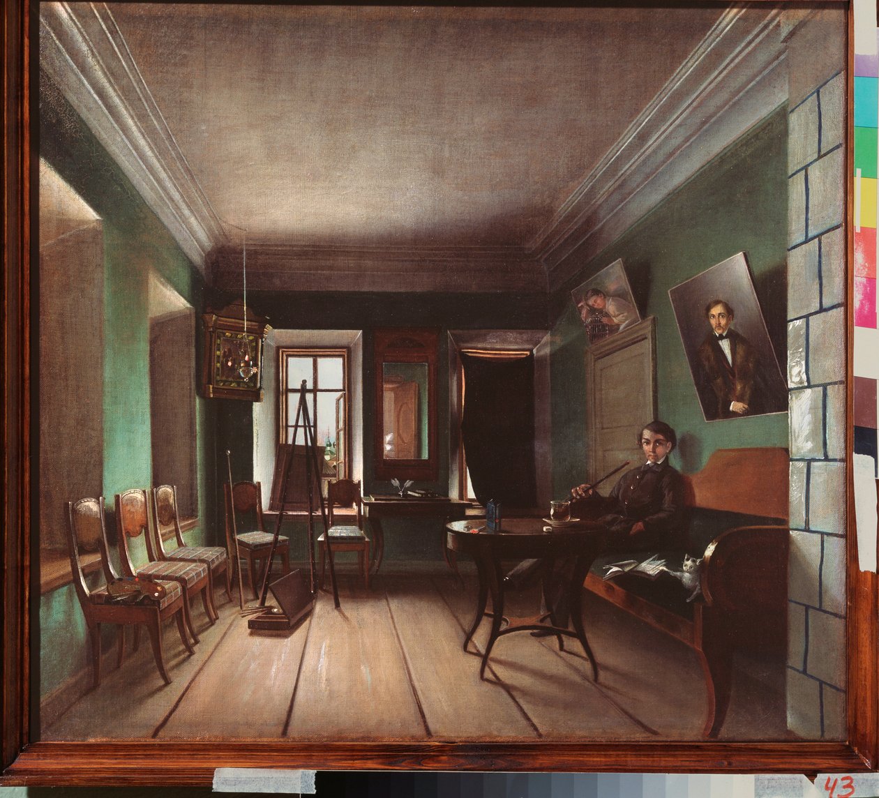 داخل منزل بيكوف - رسم غريغوري فاسيليفيتش يوروف (؟ - بعد عام 1896) ، زيت على قماش ، حوالي عام 1850 ، فن روسي بواسطة غريغوري فاسيليفيتش يوروف