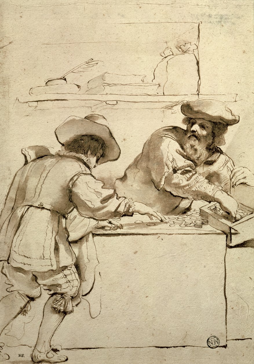 المرابي بواسطة جيوفاني فرانشيسكو باربيري (Il Guercino)