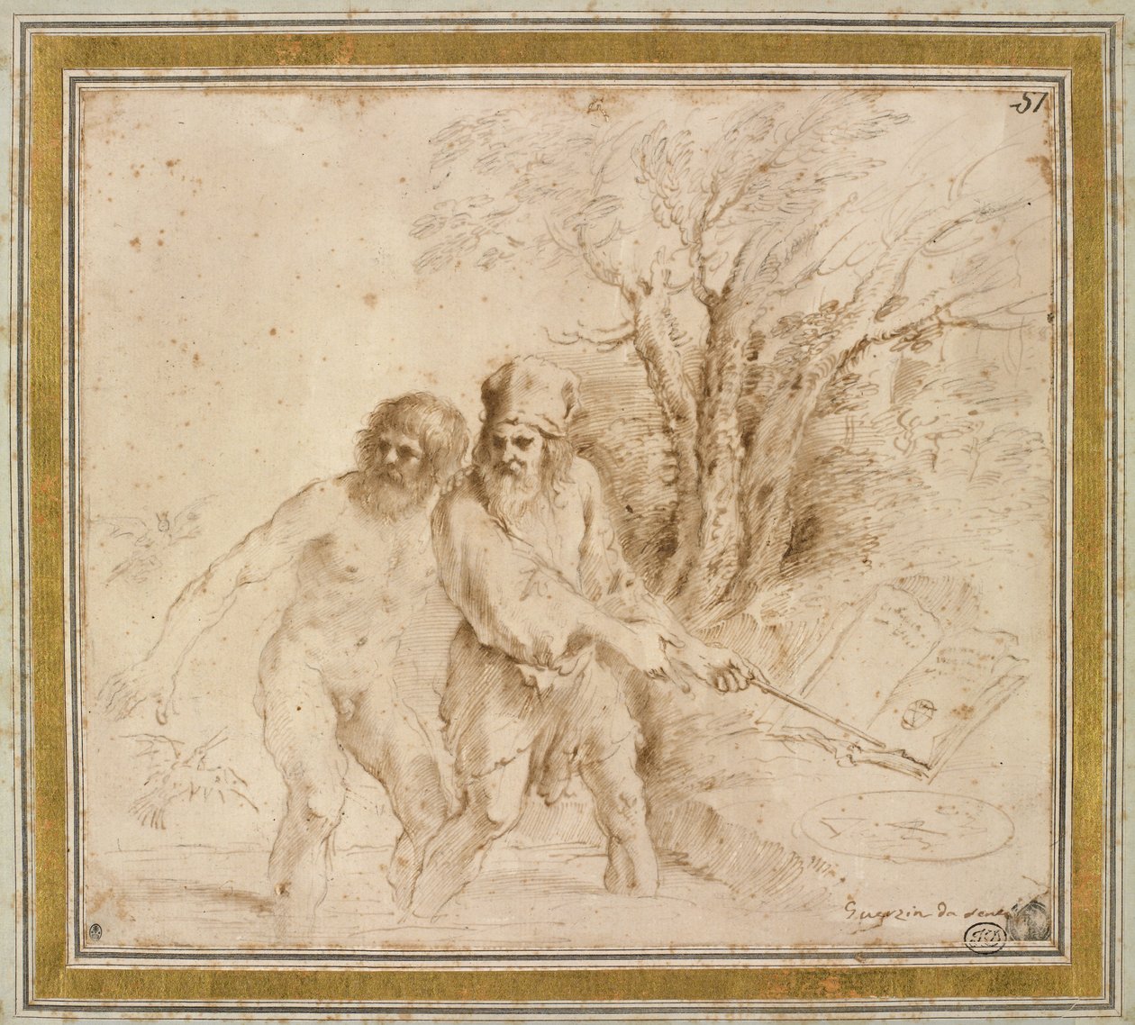 موضوع فلكي ، 1640 (حبر حديدي على الورق) بواسطة جيوفاني فرانشيسكو باربيري (Il Guercino)