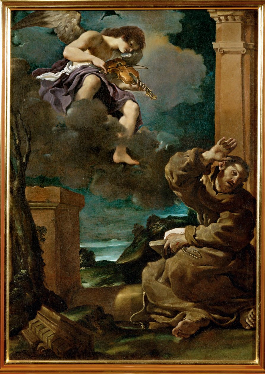 نشوة القديس فرنسيس الأسيزي ... (لوحة على قماش) بواسطة غيرسينو (1591-1666)