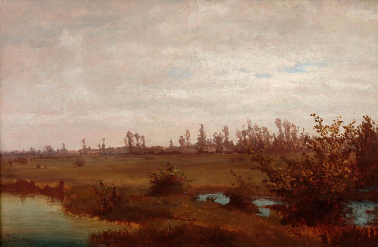 نوفمبر ، مستنقعات على نهر السيل ، 1870. بواسطة غولييلمو سياردي