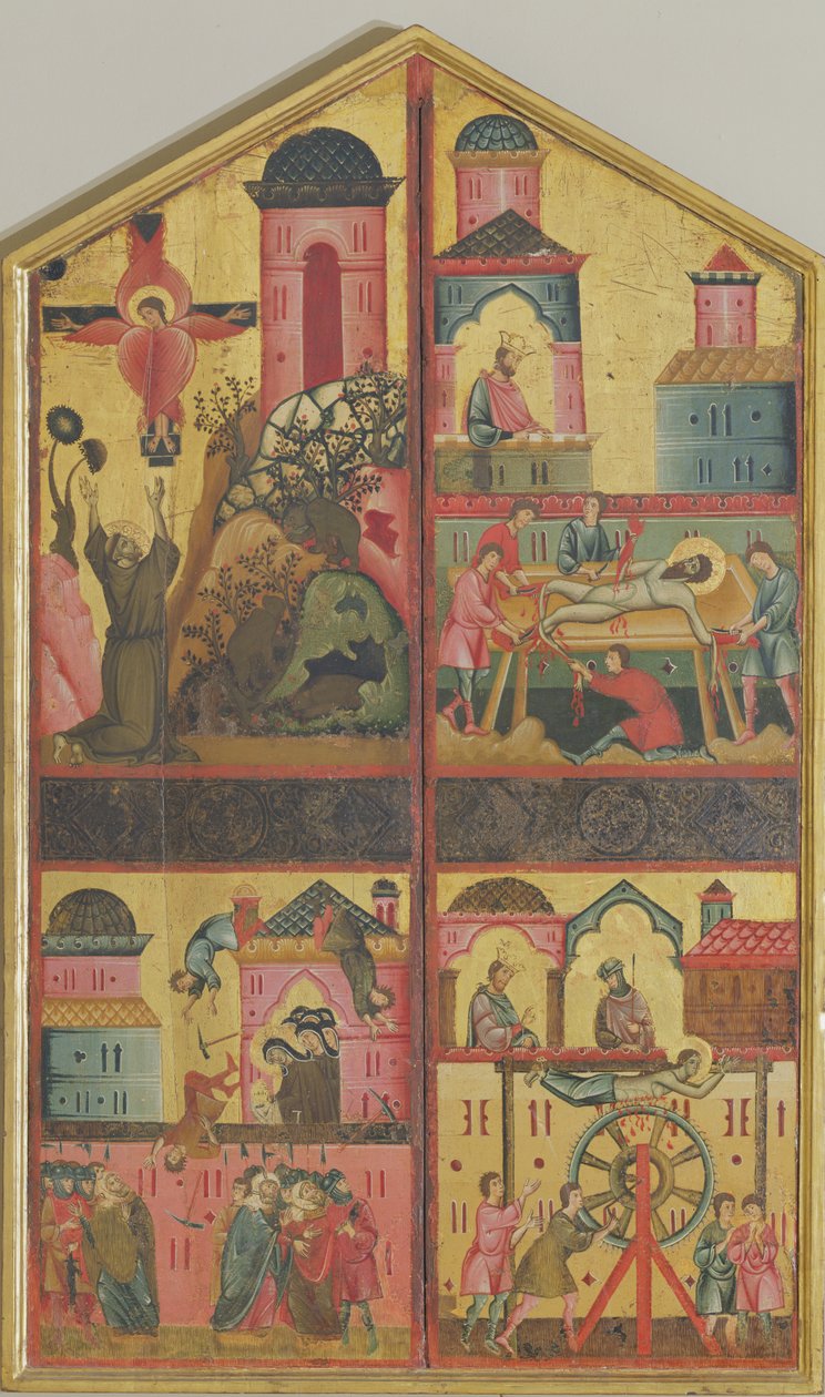 Diptych من سانت كلير ، c.1280 (درجة الحرارة والذهب على اللوحة) بواسطة جويدو دا سيينا