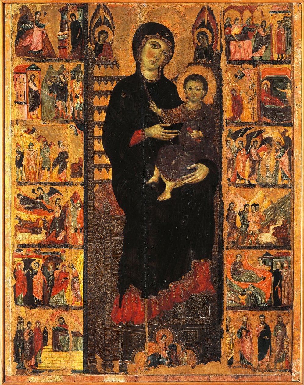 Majesty، by Guido da Siena (1230-ca 1290) ، التفاصيل ، Hall of Pillars ، Palazzo Pubblico (قاعة المدينة) ، سيينا ، إيطاليا بواسطة جويدو دا سيينا