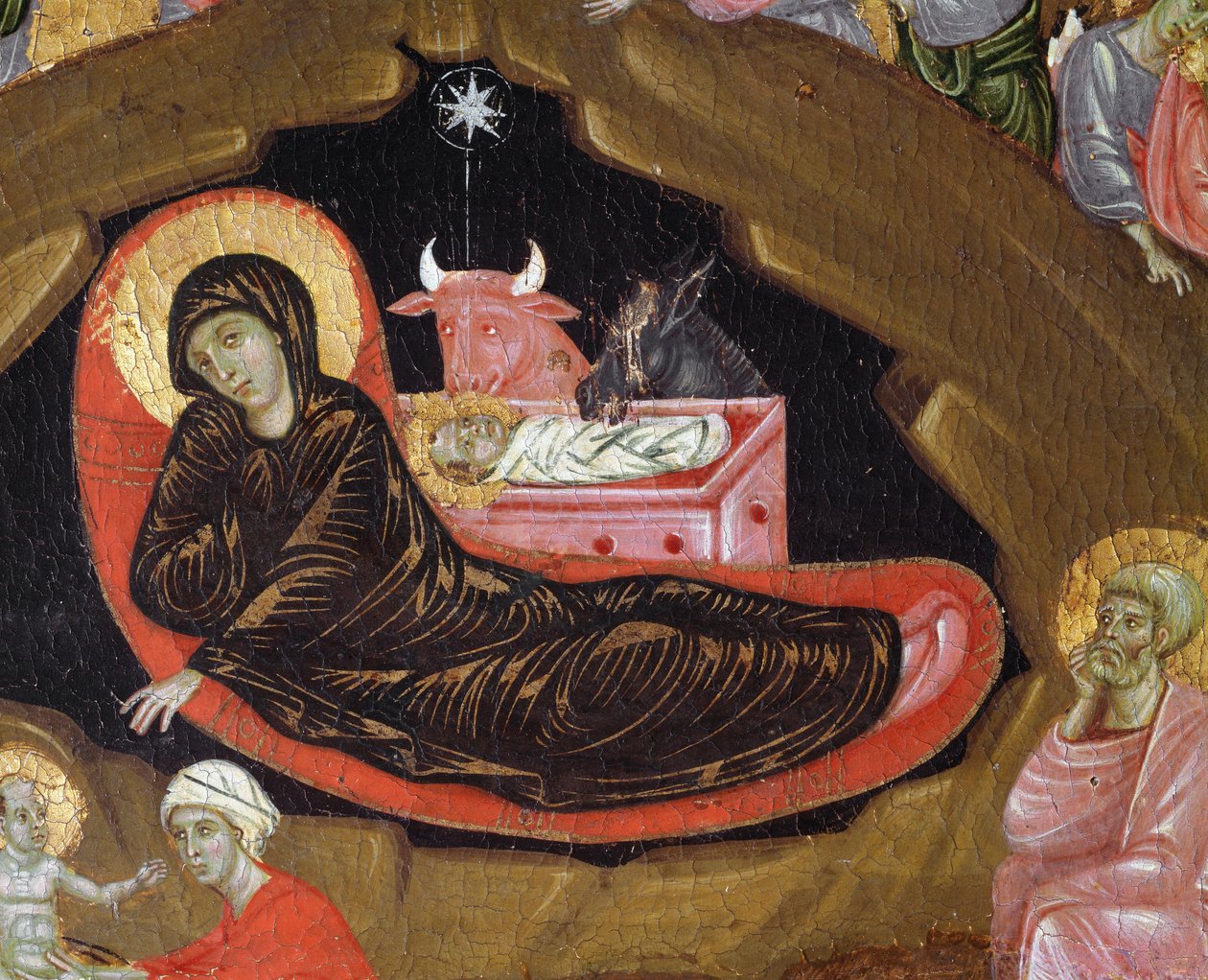 The nativity, detail of the life of Christ - tempera on wood بواسطة جويدو دا سيينا