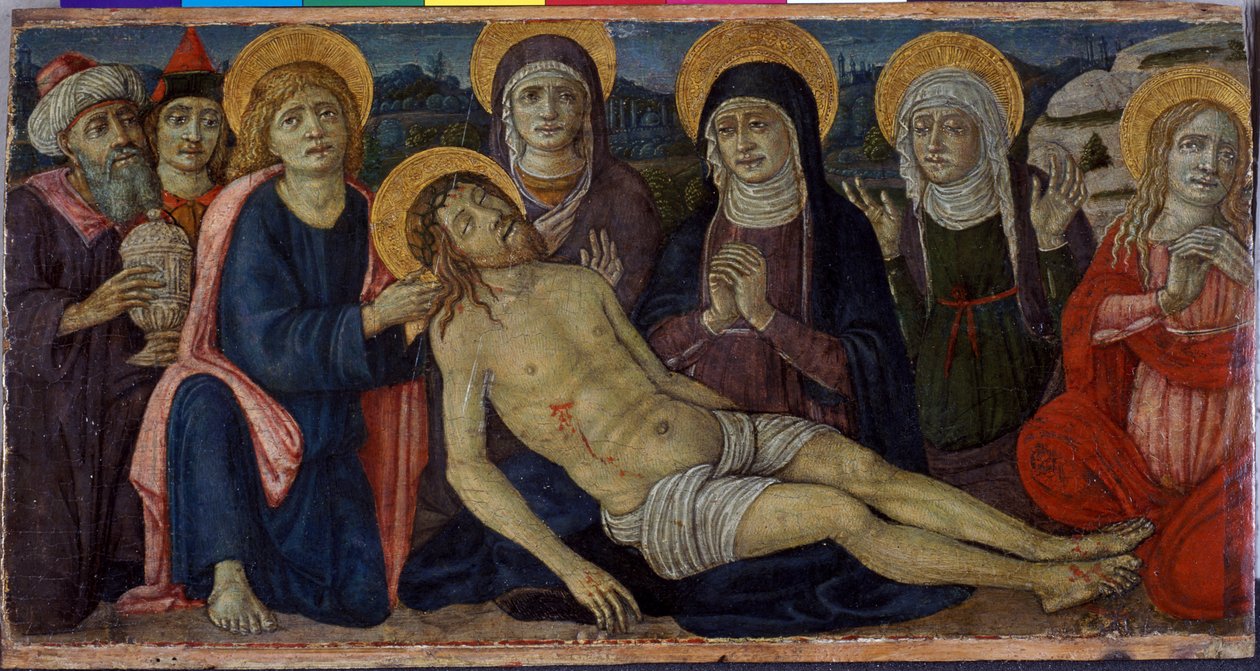 رثاء المسيح ، c.1500 (تمبرا على الخشب) بواسطة Guidoccio di Giovanno Cozzarelli