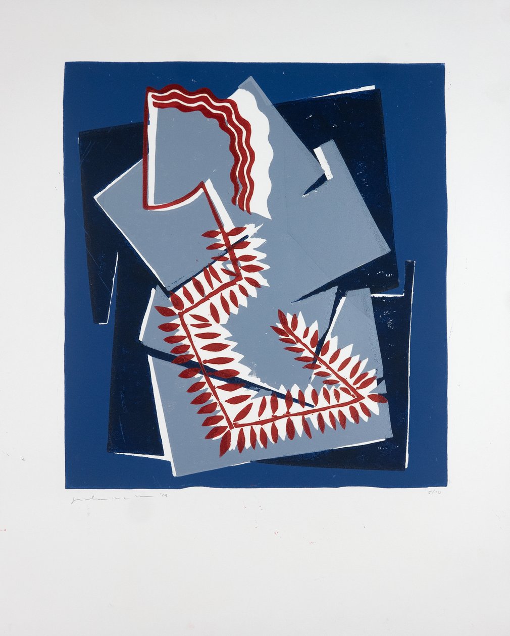 Woman With Fern Nº2، 2019 (لينوكوت) بواسطة Guilherme Pontes