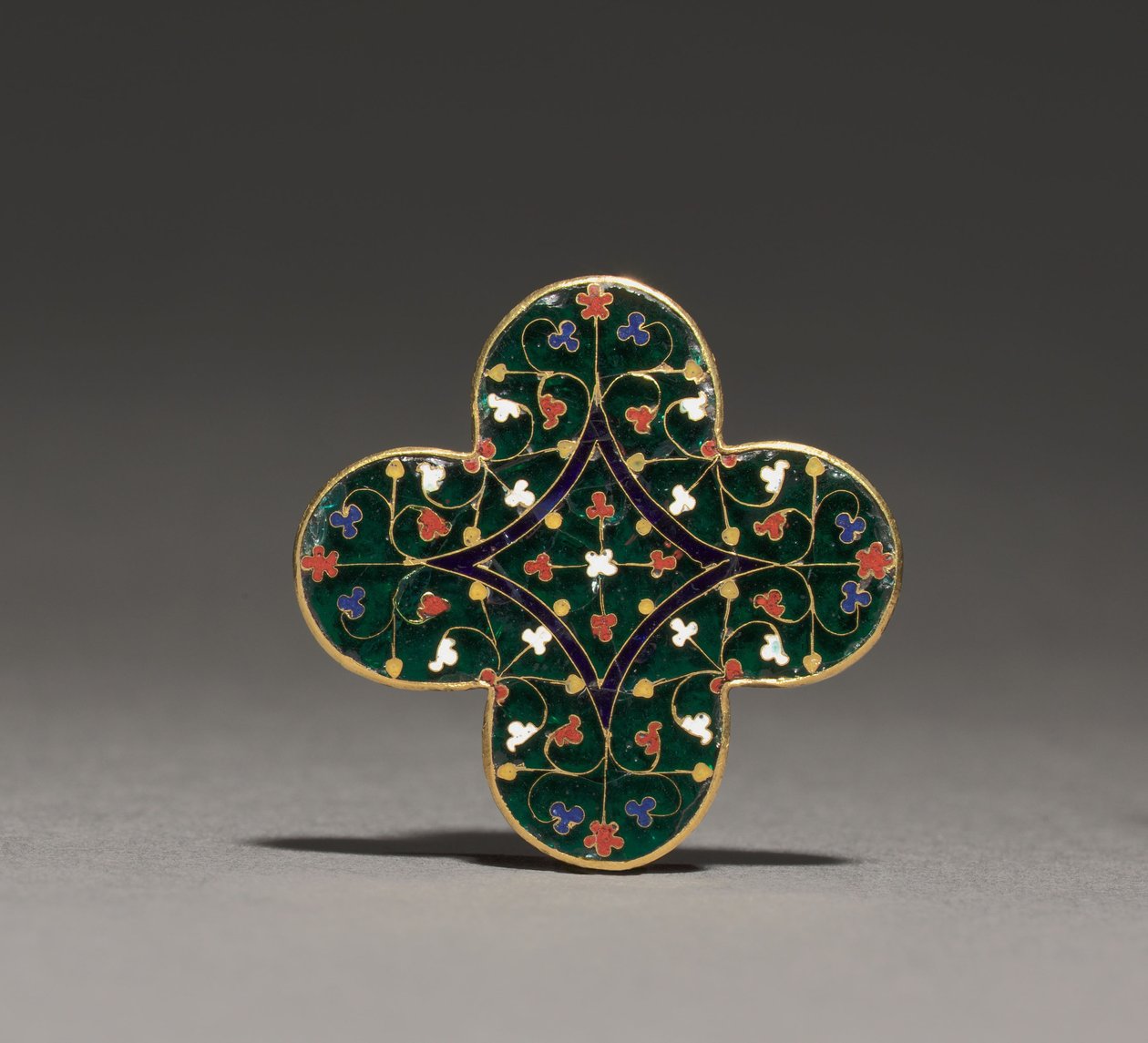 لوحة رباعية الفصوص ، حوالي 1300-1310 (ذهبي ، مينا شفافة) بواسطة Guillaume (Attr. To) Julien