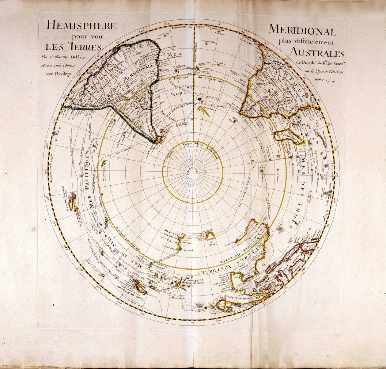 منظر لأطلس القطب الجنوبي (أنتاركتيكا) بقلم غيوم ديلايل (1675-1726) ، الجغرافي بواسطة غيوم ديليسل