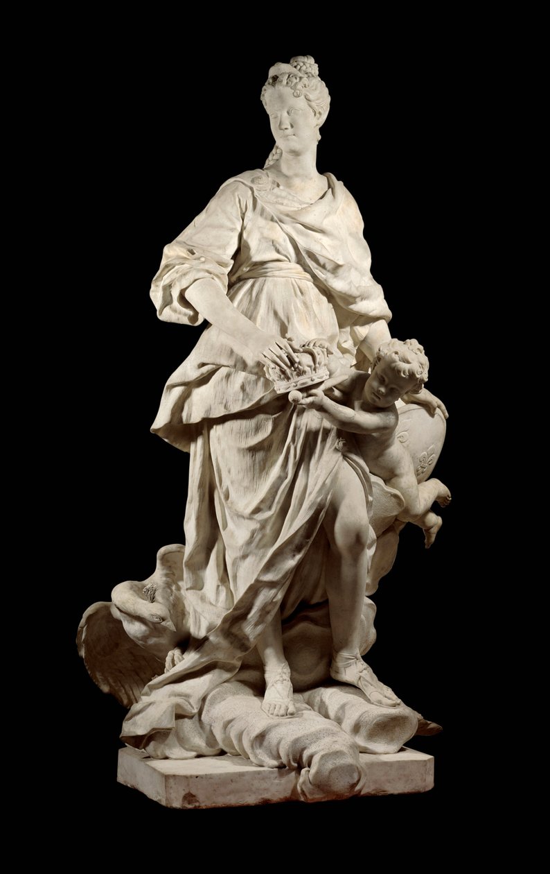 صورة لماري ليسكسزينسكا ، ملكة فرنسا (Leczinska أو Lescszinka أو Leszinka) (1703-1768) ملكة فرنسا في منحوتة Junon الرخامية بواسطة Guillaume Coustou (1677-1746) 1725 حول باريس ، متحف اللوفر بواسطة غيوم أنا كوستو