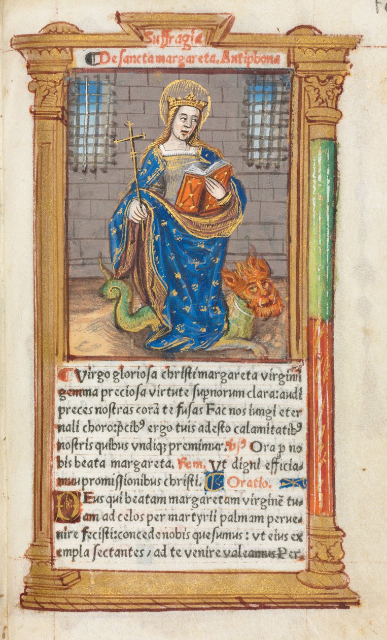 كتاب مطبوع لساعات استخدام روما: fol. 110 و ، سانت مارغريت ، 1510. بواسطة غيوم لو روج