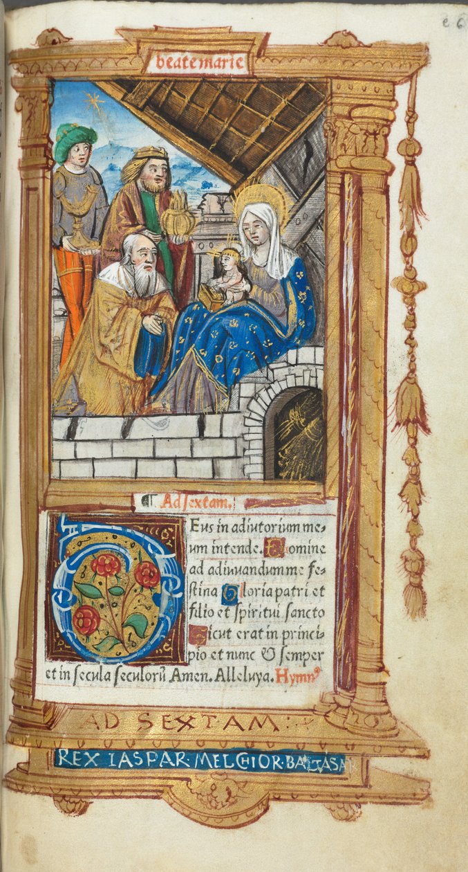 كتاب مطبوع لساعات استخدام روما: fol. 38 و ، عشق المجوس ، 1510. بواسطة غيوم لو روج