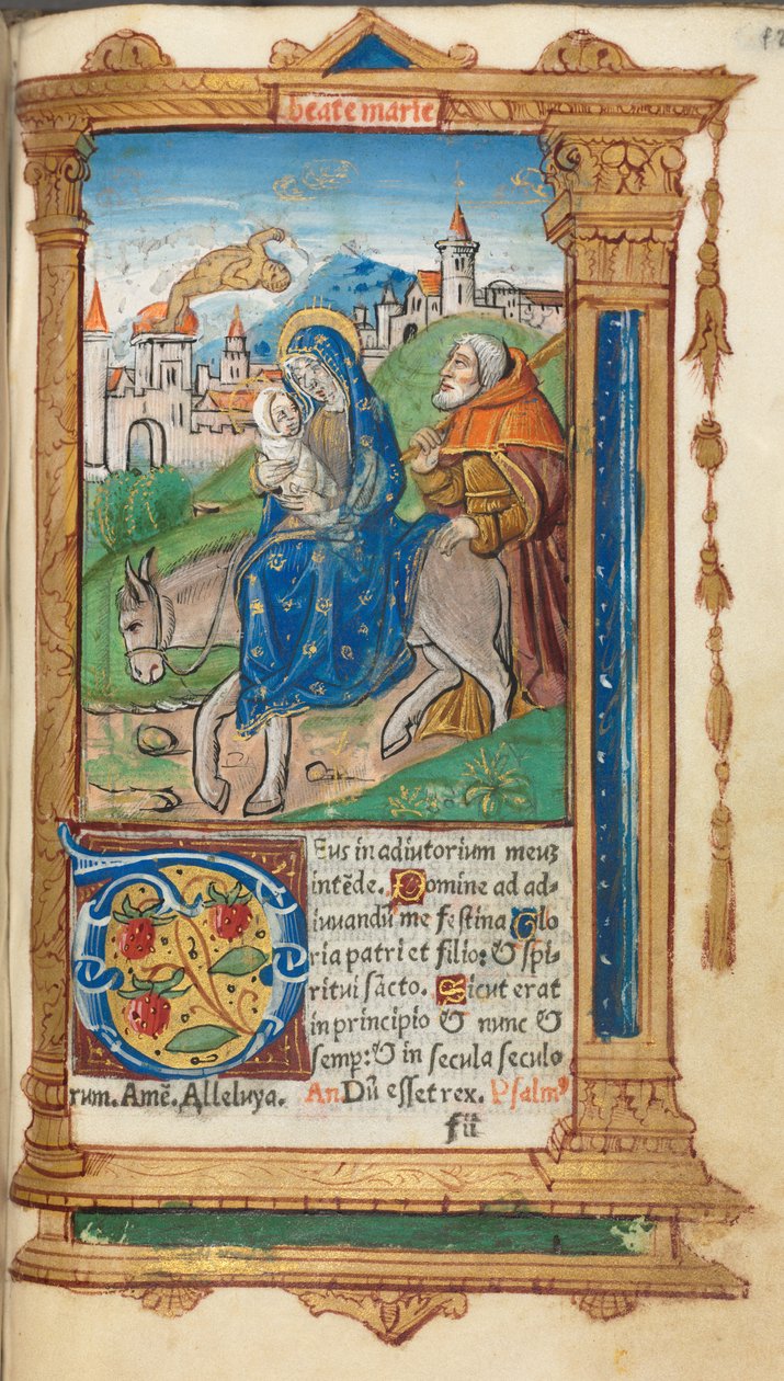 كتاب مطبوع لساعات استخدام روما: fol. 42 و ، رحلة إلى مصر ، 1510. بواسطة غيوم لو روج