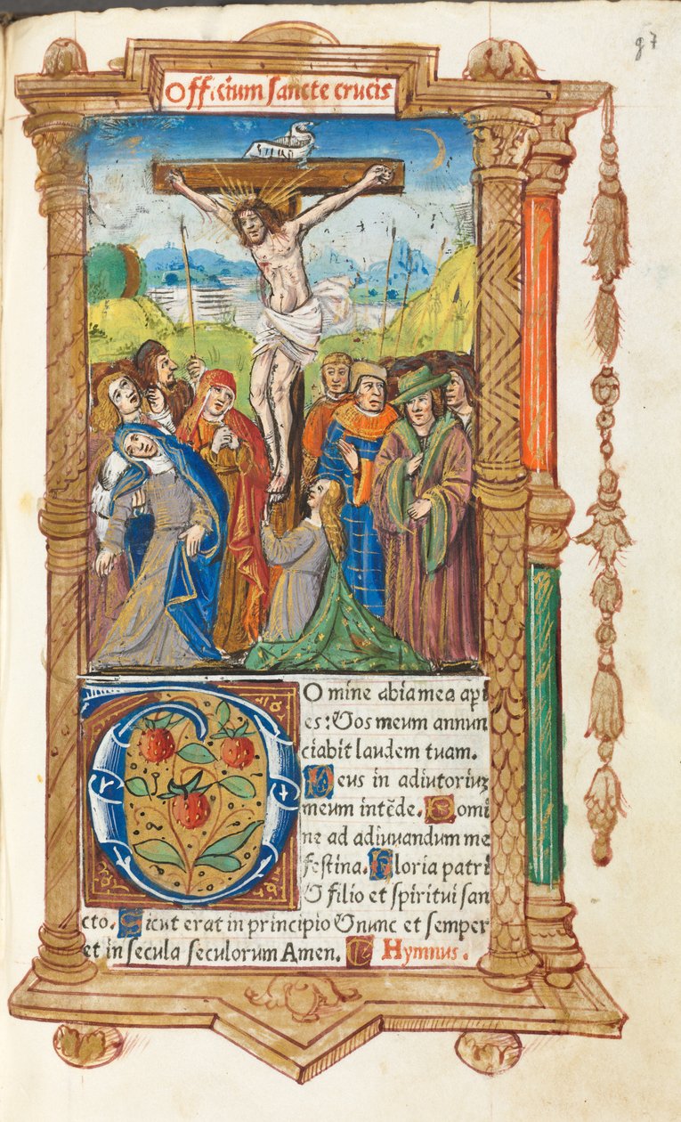 كتاب مطبوع لساعات استخدام روما: fol. 55 و ، الصلب ، 1510. بواسطة غيوم لو روج