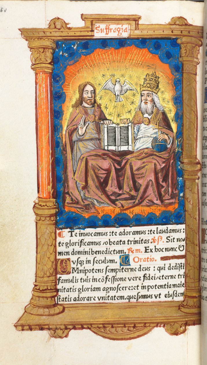 كتاب مطبوع لساعات استخدام روما: fol. 94 فولت ، الثالوث ، 1510. بواسطة غيوم لو روج